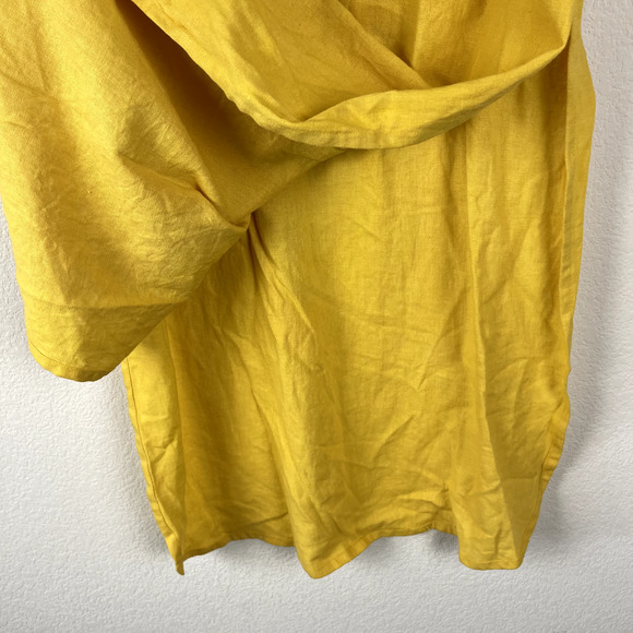 Amber Gohar Embroidered Dress Womens Small Yellow Midi Long Sleeve Floral - Picture 5 of 10